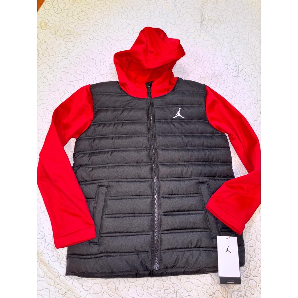 Jordan Boys Hybrid Puffer Hoodie Jacket Size Medium